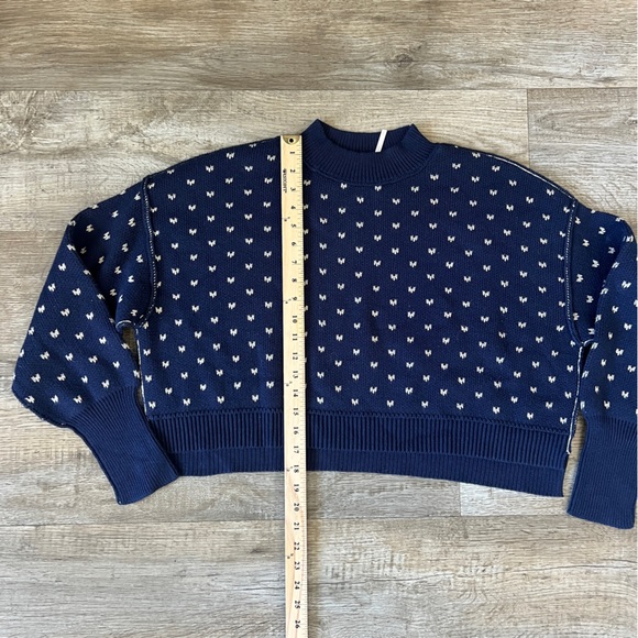 Free People Patterned Easy Street Crop Top in Navy Blue - Picture 5 of 7